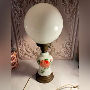 Vintage hurricane lamp hand painted